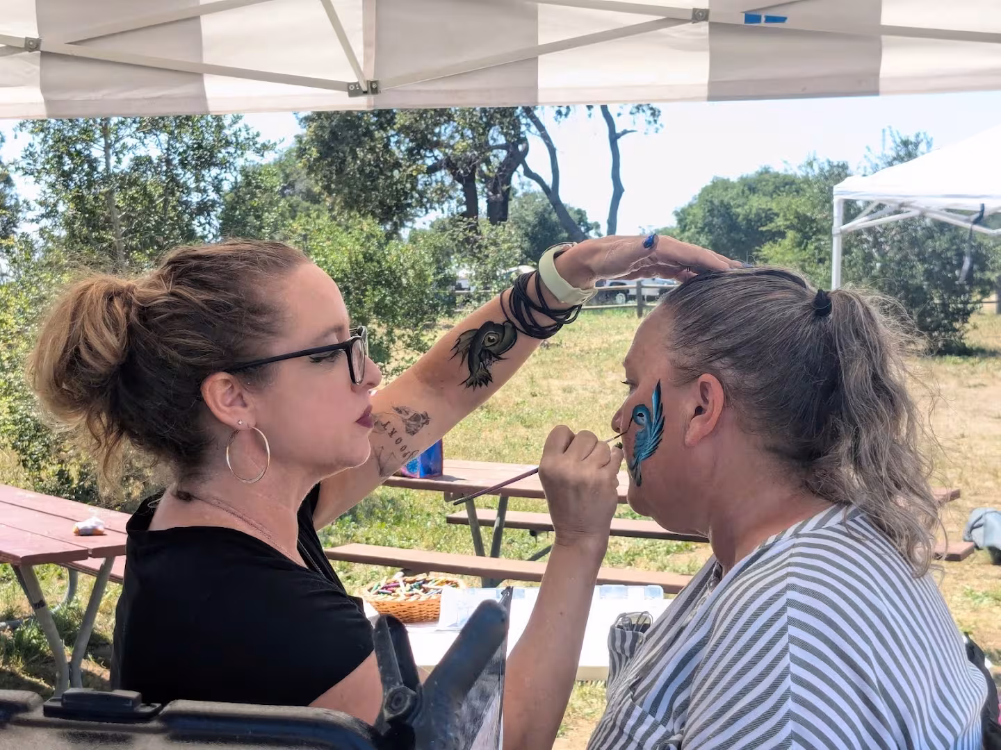 CA Santa Barbara Lily sky face painting Painting caulk-paint