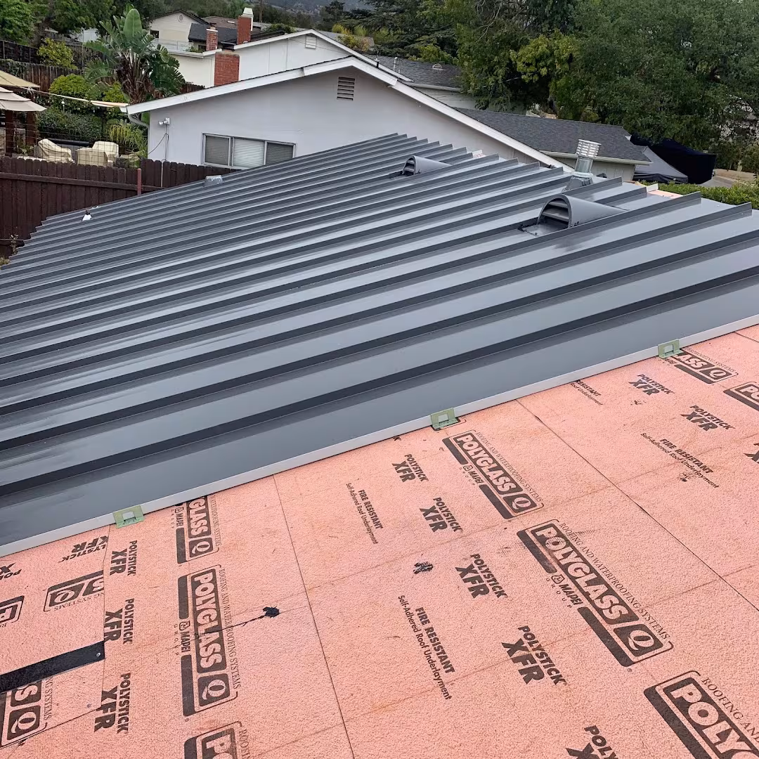 A&M Roofing and Gutters Roofing Santa Barbara CA dumpster